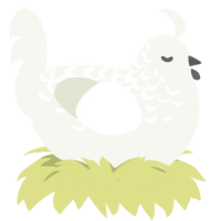 Ideals, a white chicken with a half-lace pattern