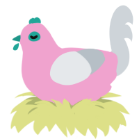 A pink and mist chicken