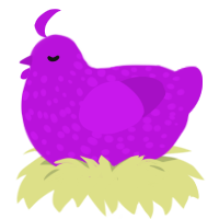 A amethyst chicken with a speckle pattern