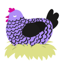pretty Prince, a lilac and sable chicken with a lace pattern