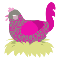 Cute Error Screen, a ash and fuchsia chicken with a double-lace pattern