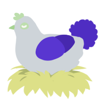 (unnamed), a mist and indigo chicken