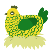 Mustard Relish, a yellow and leaf chicken with a lace pattern