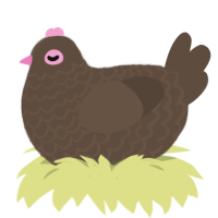 A bark chicken with a lace pattern