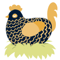 A tumblr and honey chicken with a lace pattern
