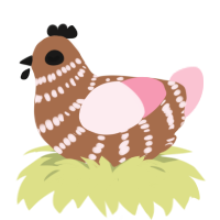 (unnamed), a brown and rose chicken with a bar pattern