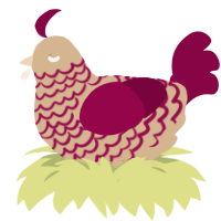 (unnamed), a beige and maroon chicken with a lace pattern