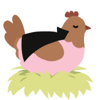 A rose and brown chicken with a head pattern