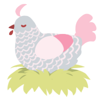 A mist and rose chicken with a lace pattern