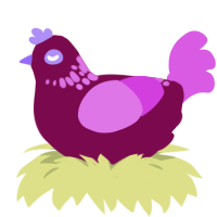 Red Wine Supernova, a wine and orchid chicken with a neck-speckle pattern