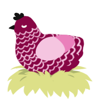 (unnamed), a maroon and pink chicken with a lace pattern