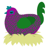 A plum and leaf chicken with a double-lace pattern