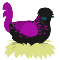 Tainted Love, a sable and plum chicken with a half-lace pattern