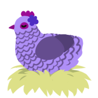 A lilac and overcast chicken with a lace pattern