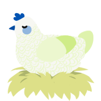 A white and apple chicken with a double-lace pattern