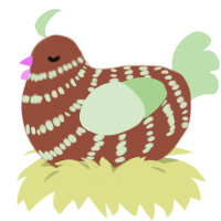 A russet and gluppy chicken with a bar pattern