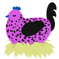 definitely poisonous, a orchid and black chicken with a speckle pattern