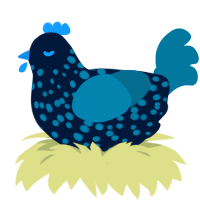 A tumblr and sea chicken with a speckle pattern