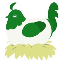 A white and leaf chicken with a head pattern