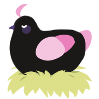 A sable and pink chicken