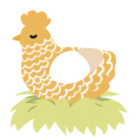 A honey and cream chicken with a lace pattern