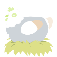Finally pullet spawn, a mist and cream chicken with a head pattern