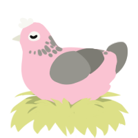 December Angel, a rose and ash chicken with a neck-speckle pattern