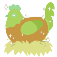 SHREK, a gold and grass chicken with a head pattern