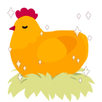 A gold and ochre chicken with a head pattern