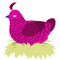 A fuchsia and wine chicken with a lace pattern
