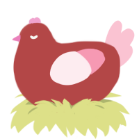 A red and rose chicken