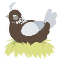 A bark and mist chicken with a neck-speckle pattern