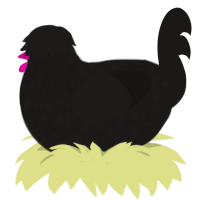 A sable chicken with a speckle pattern
