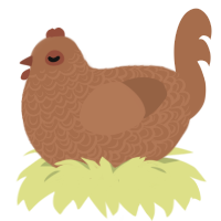Milka Bar, a brown chicken with a double-lace pattern