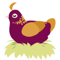 A wine and orange chicken with a neck-speckle pattern
