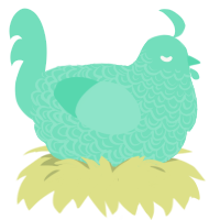 A mint chicken with a double-lace pattern