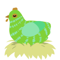 A grass and spring chicken with a bar pattern