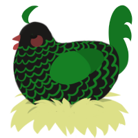 Be My Druidess, a sable and leaf chicken with a lace pattern