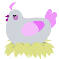 A mist and lavender chicken