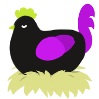 A sable and amethyst chicken