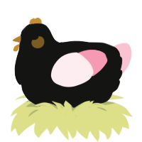 A black and rose chicken