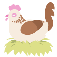 Cappuccino, a cream and brown chicken with a neck-speckle pattern