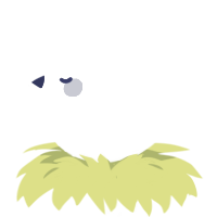 A white chicken with a lace pattern