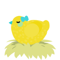 A yellow chicken with a speckle pattern
