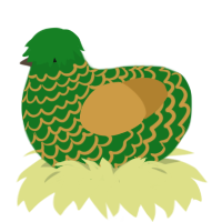 A leaf and gold chicken with a lace pattern