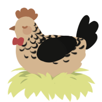 A beige and black chicken with a half-lace pattern