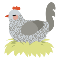 A mist and ash chicken with a double-lace pattern