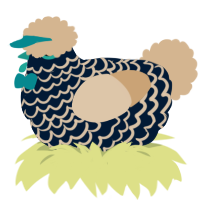 A tumblr and beige chicken with a lace pattern