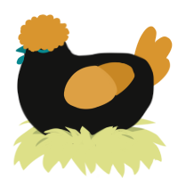 (unnamed), a black and orange chicken