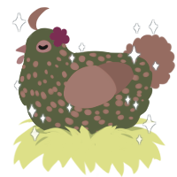 A olive and russet chicken with a speckle pattern